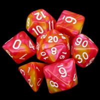 TDSO Duel Rose & Saffron Yellow 7 Dice Polyset