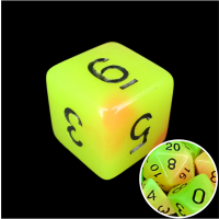 TDSO Duel Yellow & Orange Glow in the Dark D6 Dice