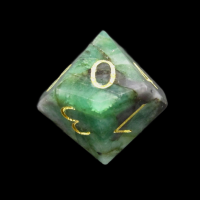 TDSO Gemstone Emerald & Gold D10 Dice