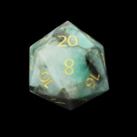 TDSO Gemstone Emerald & Gold D20 Dice