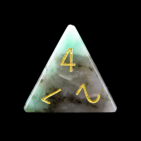 TDSO Gemstone Emerald & Gold D4 Dice