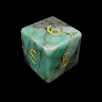 TDSO Gemstone Emerald & Gold D6 Dice
