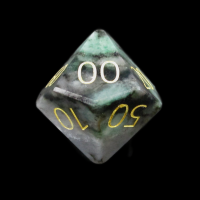 TDSO Gemstone Emerald & Gold Percentile Dice