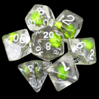TDSO Encapsulated Flower Lavender & Green 7 Dice Polyset