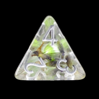 TDSO Encapsulated Flower Lavender & Green D4 Dice