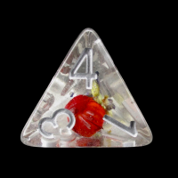 TDSO Encapsulated Flower Lavender & Red D4 Dice