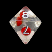 TDSO Encapsulated Flower Lavender & Red D8 Dice