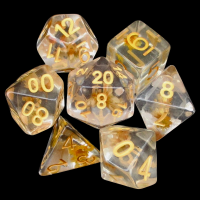 TDSO Encapsulated Flower Peach 7 Dice Polyset