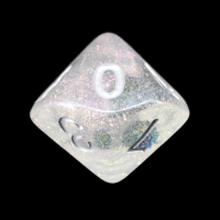 TDSO Encapsulated Glitter Flower Blue D10 Dice