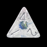 TDSO Encapsulated Glitter Flower Blue D4 Dice