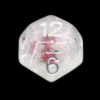 TDSO Encapsulated Glitter Flower Red D12 Dice