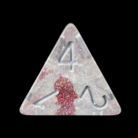 TDSO Encapsulated Glitter Flower Red D4 Dice