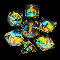 TDSO Encased Dragon Eye Iridescent Multi Colour 7 Dice Polyset - LTD EDITION