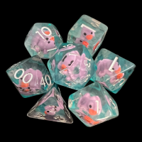 TDSO Encased Duck - Purple - Teal & Silver 7 Dice Polyset LTD EDITION
