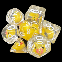 TDSO Encased Duck - Yellow - Clear & White 7 Dice Polyset