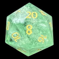 TDSO Gemstone Fluorite Green & Gold D20 Dice