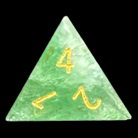 TDSO Gemstone Fluorite Green & Gold D4 Dice
