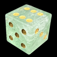 TDSO Gemstone Fluorite Green & Gold D6 Spot Dice
