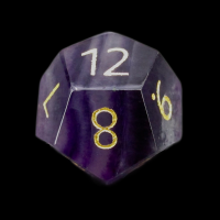 TDSO Gemstone Fluorite Purple & Gold D12 Dice