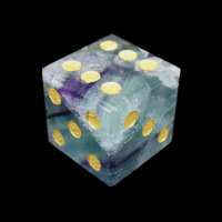 TDSO Gemstone Fluorite Purple & Gold D6 Spot Dice