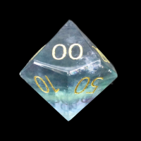 TDSO Gemstone Fluorite Purple & Gold Percentile Dice