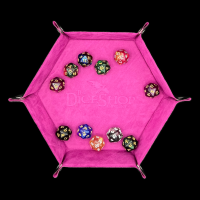 HALF PRICE TDSO Folding Light Purple Hexagonal Felt Dice Tray