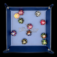 HALF PRICE TDSO Folding Dark Blue Square Faux Leather Dice Tray