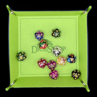 HALF PRICE TDSO Folding Light Green Square Faux Leather Dice Tray