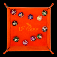 HALF PRICE TDSO Folding Bright Orange Square Felt Dice Tray