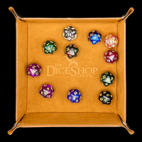 HALF PRICE TDSO Folding Tan Brown Square Felt Dice Tray