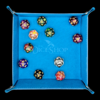 HALF PRICE TDSO Folding Teal Square Felt Dice Tray
