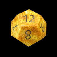 TDSO Fossilised Coral with Engraved Numbers 16mm Precious Gem D12 Dice