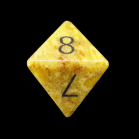 TDSO Fossilised Coral with Engraved Numbers 16mm Precious Gem D8 Dice