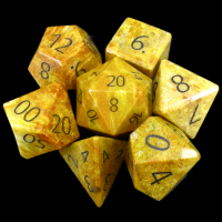 TDSO Fossilised Coral with Engraved Numbers 16mm Precious Gem 7 Dice Polyset