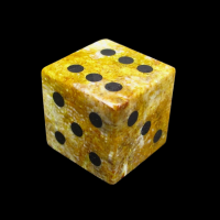 TDSO Fossilised Coral with Engraved Spots 16mm Precious Gem D6 Dice