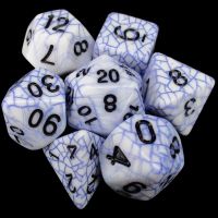 TDSO Fractured Blue & White 7 Dice Polyset