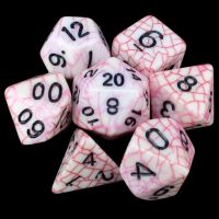 TDSO Fractured Red & White 7 Dice Polyset