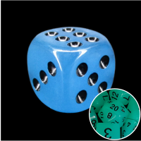 TDSO Frost Blue Glow in the Dark 16mm D6 Spot Dice