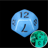 TDSO Frost Blue Glow in the Dark D12 Dice