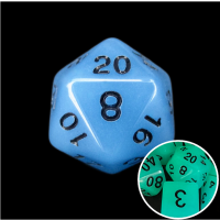TDSO Frost Blue Glow in the Dark D20 Dice