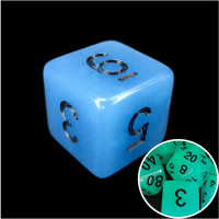 TDSO Frost Blue Glow in the Dark D6 Dice