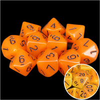 TDSO Frost Fire Glow in the Dark 10 x D10 Dice Set
