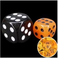 TDSO Frost Fire Glow in the Dark 12mm D6 Spot Dice