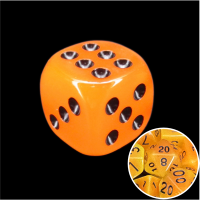 TDSO Frost Fire Glow in the Dark 16mm D6 Spot Dice