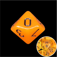 TDSO Frost Fire Glow in the Dark D10 Dice