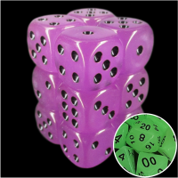TDSO Frost Purple Glow in the Dark 12 x D6 Dice Set