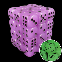 TDSO Frost Purple Glow in the Dark 36 x D6 Dice Set