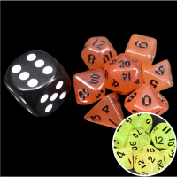 TDSO Frost Fire & Black Glow in Dark MINI 10mm 7 Dice Polyset
