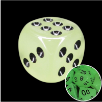 TDSO Frost White Glow in the Dark 16mm D6 Spot Dice