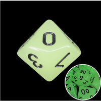 TDSO Frost White Glow in the Dark D10 Dice